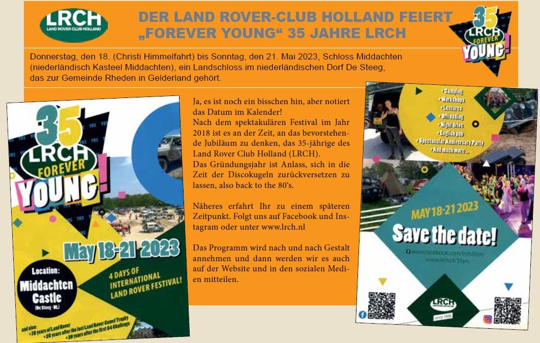 Forever Young – 35 Years Land Rover Club Holland (LRCH)